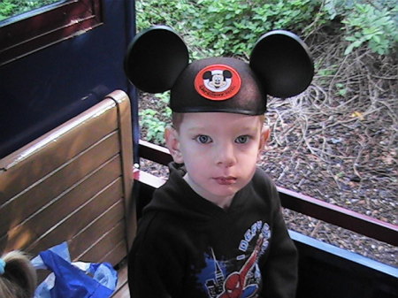 On the train at Disney 2008