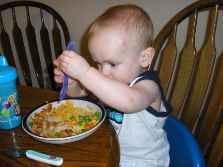 Ian mastering the spork Aug. 2007