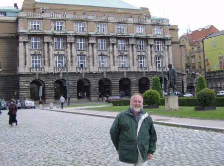 In front of Philosophy Faculty of Charles University in Prague (where I teach a course)