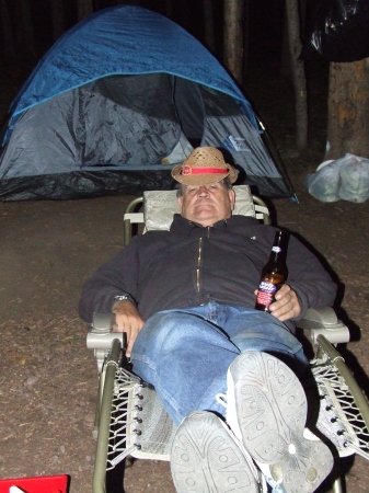 Grandpa of 11 taking a Rest while camping