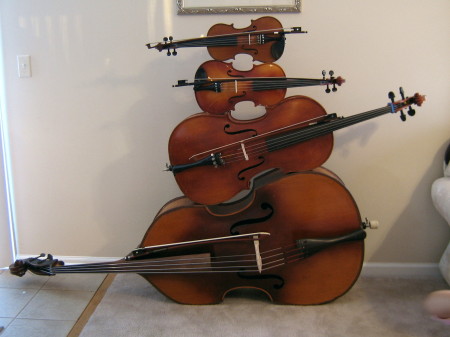 Mike's violin, viola, violoncello and contrabass