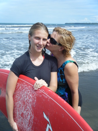 Megan surfs Costa Rica on her 23rd birthday