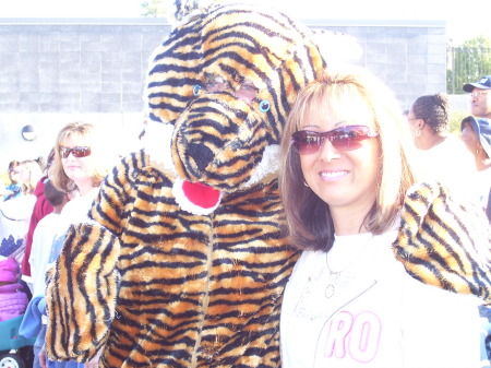 Me with our school mascot (I work at an Ele. School)