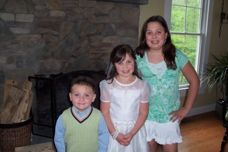 Trey, Kaylee, and Morgan...at Kaylee's First Communion