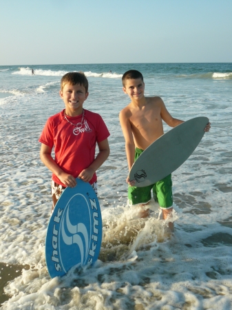 Our boys loving the surf at OBX - Summer 2007