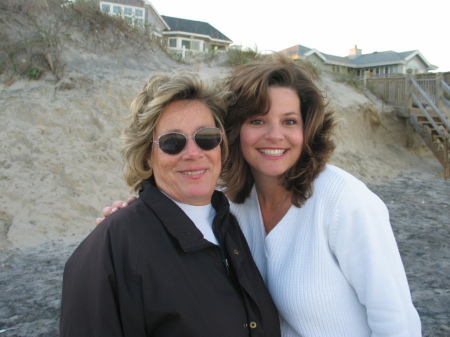 with mom at the beach in Corolla