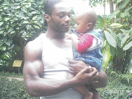 Eric and Zion in the Butterfly garden at The Seattle Center