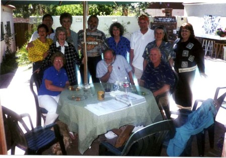 Meeting at Evey's house before the 40th reunion in 2000.