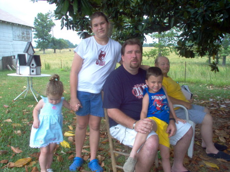 Me and my 3 kids and my step dad at my mom's house in Blountsville