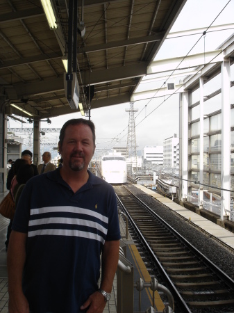 Me getting ready to get on the bullet train in Japan