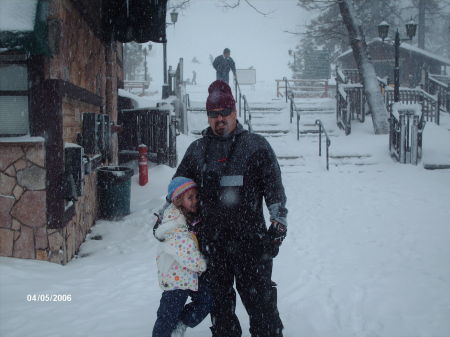 Sarah and Dad, Sarah's first skiing trip Big Bear Ca