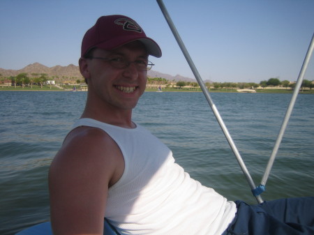 Paddleboating on our lake