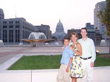 My boys and I in front of capital while in Madison for a family wedding!