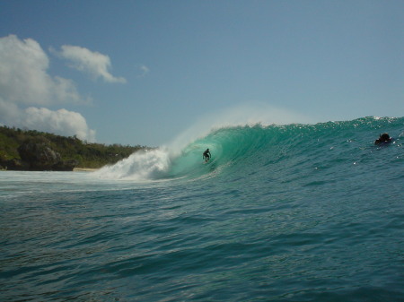Trying to surf!  Podang Podang, Bali