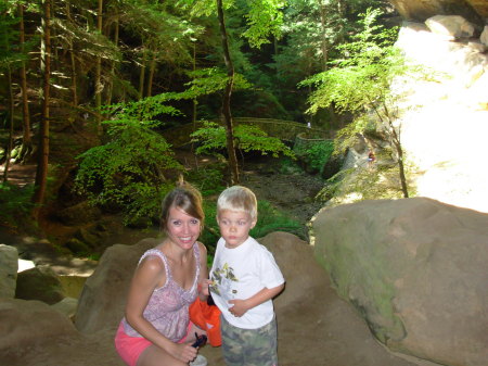Max and mom at Old Man's Cave