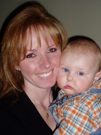 Our daughter,Amy and grandson,Grant.