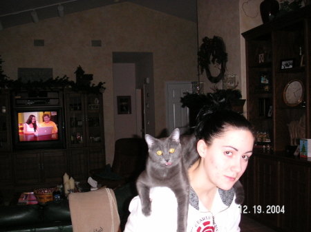 Lauren and the gray cat
