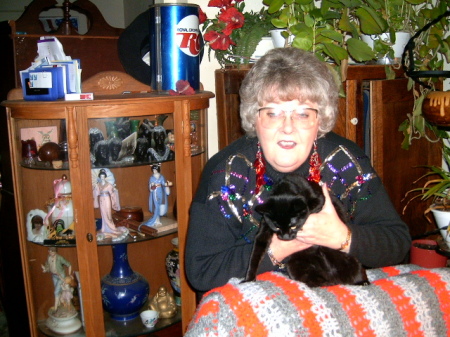 Jeanette "Jan" Geesing and Rupert our cat
