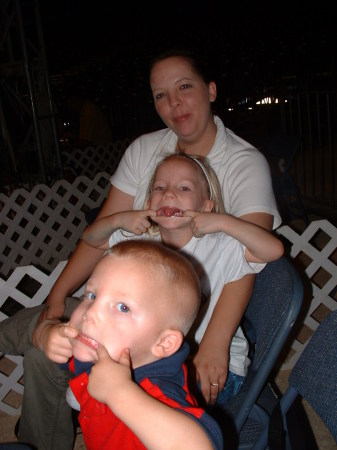 Tracy and kids at a circus in Germany