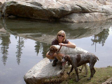 Me and the dogs on a hike...............