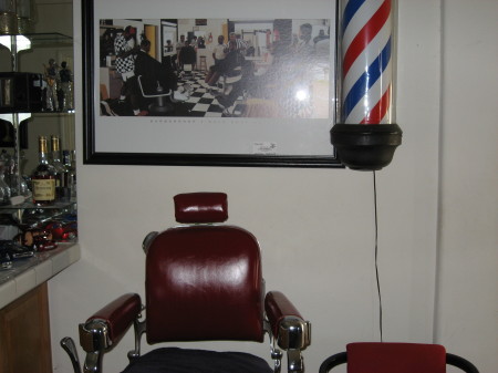 Barber chair and pole from back in the day.......Remember?