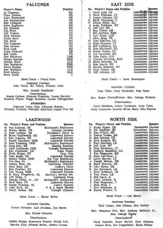 Midget Football Rosters 1964 Page 3