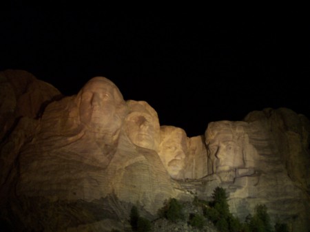 Mt Rushmore at night lighting ceremony