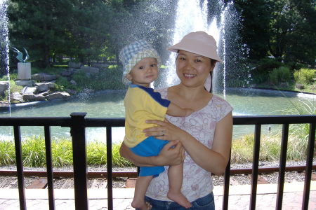 WIFE AND SON AT THE ZOO