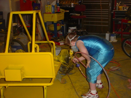 Dave building his first kart