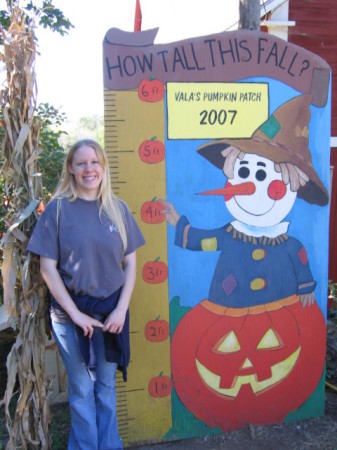 My stepdaughter Courtney at the Pumpkin Patch