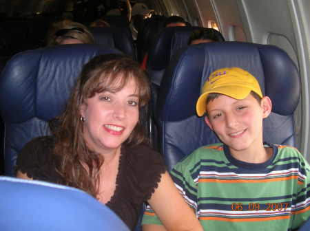 Ashley and Adam on the plane to Disneyworld!!!