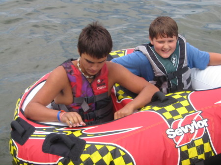 Sons, Tevin 16 & Ethan 12 years old -tubing on