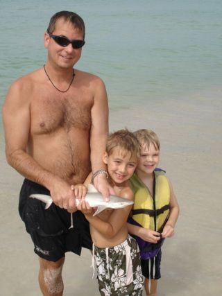 Me and Garrett and nephew at beach