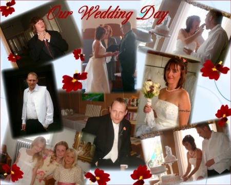 Collage of photos from our wedding