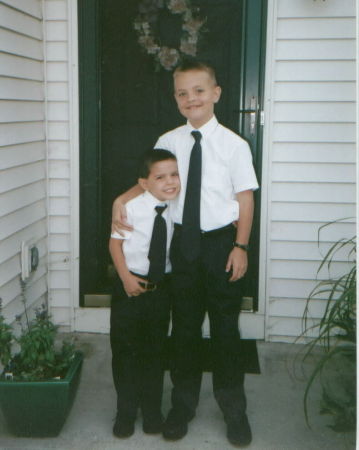 Joshua and Ryan in School Uniforms