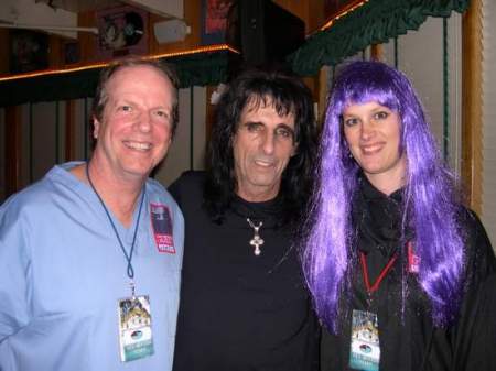 With Alice Cooper and my wife, Angela