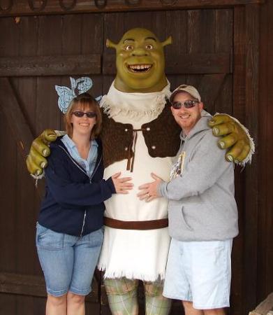 Tim and Lori with Shrek