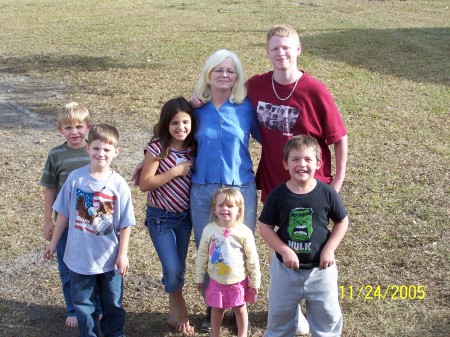 Me and six of my grandchildren