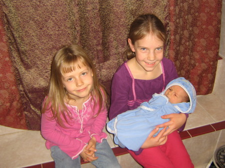 The girls with baby brother