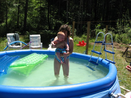 Jace's first time in a pool - COLD!