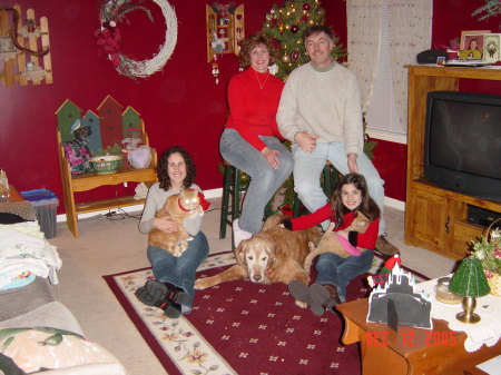 Terri, Jim and daughters, Melissa and Megan Christmas 2005