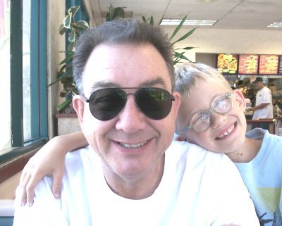 With grandson Justin at Taco Bell