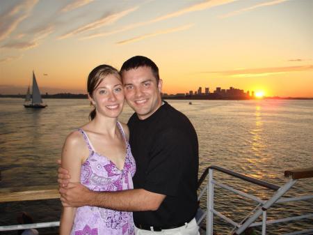 Sunset in Boston Harbor