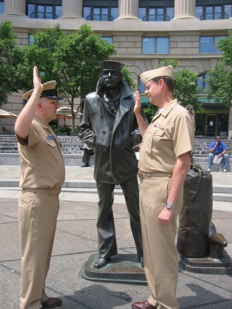 Reenlisting at the Navy Memorial in D.C.