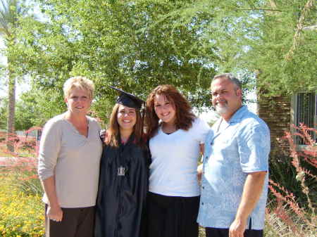 Left to right me, Lauren 18 and Nicolle 20 and Paul at Lauren's highschool graduation in Arizona