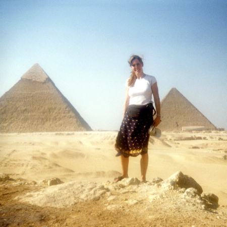 Crystal at Giza pyramids in Egypt