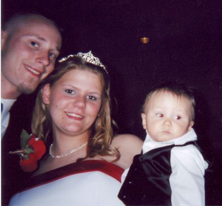 oldest son with bride caitrina and baby korey