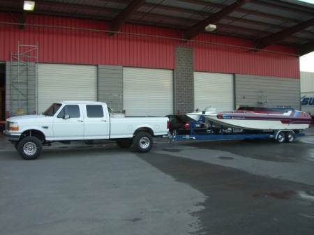 My latest lake toy and the truck to pull it.