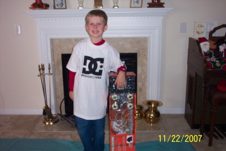 Chris with his skateboard