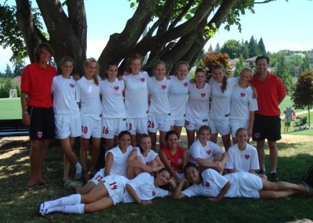 Coach Frank with GU-17 Arsenal at Nike Cup, OR